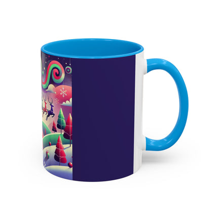 Festive Reindeer Flight Colorful Mugs (11oz, 15oz)