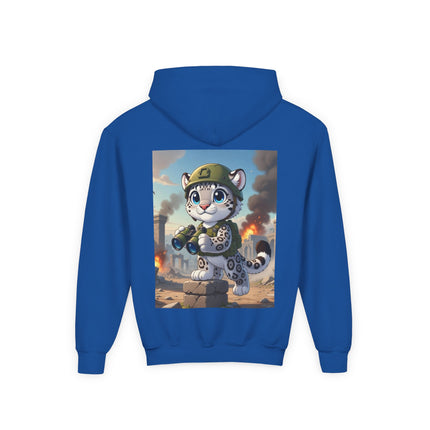 Snow Leopard Lookout Youth Hooded Sweatshirt – Adventure, Curiosity & Fearless Style