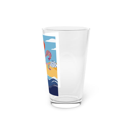 Beachside Promenade Pint Glass – Chic Summer Stroll & Coastal Glamour