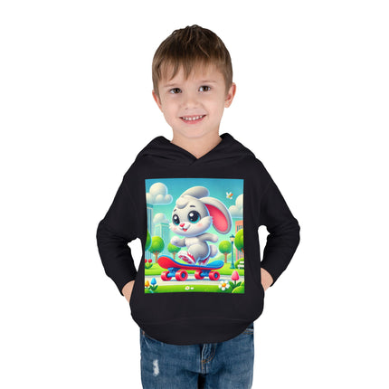 Skateboard Bunny Adventure Toddler Pullover Fleece Hoodie