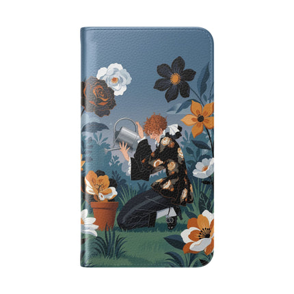 🌹💧 The Midnight Garden Keeper Flip Case – Art Deco Floral Fantasy
