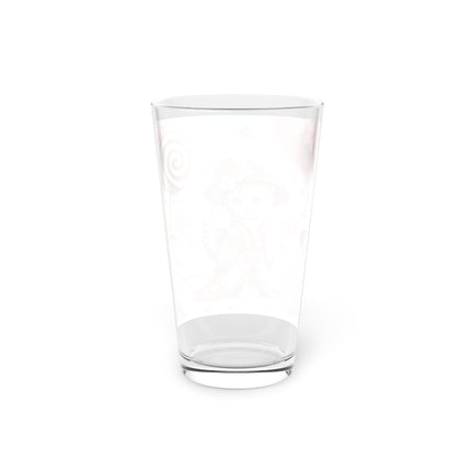 Whimsical Geisha Kitten in a Valentine Garden Glass, 16oz