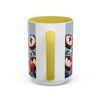 ❤️🌺 The Scarlet Blossom Dancer Colorful Mug – Art Deco Fashion Whimsy