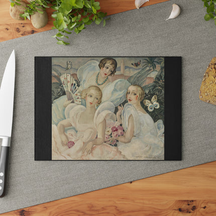 Les Femmes Fatales by Gerda Wegener Glass Cutting Board