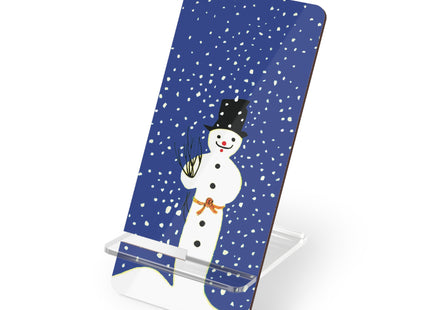 Snowman in Falling Snow Mobile Display Stand for Smartphones