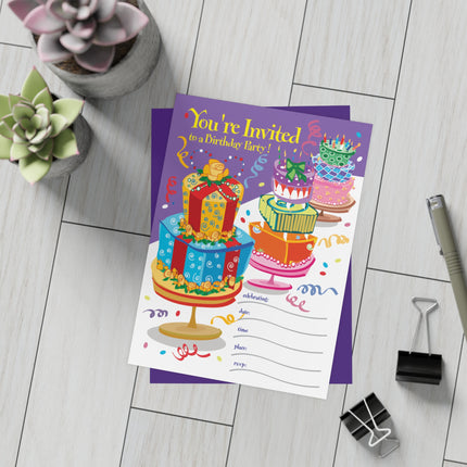 Celebration in Full Bloom Party Invitation! Bundles of 10, 30, 50 Pieces Available (envelopes included)