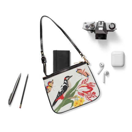 Woodpecker & Tulip Shoulder Bag – Spring Charm & Vibrant Nature