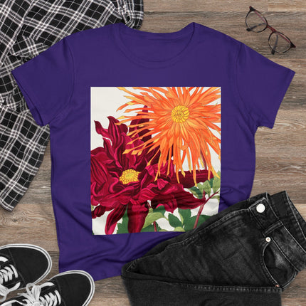 Dahlia Flower by Tanigami Kônan Women's Midweight Cotton Tee