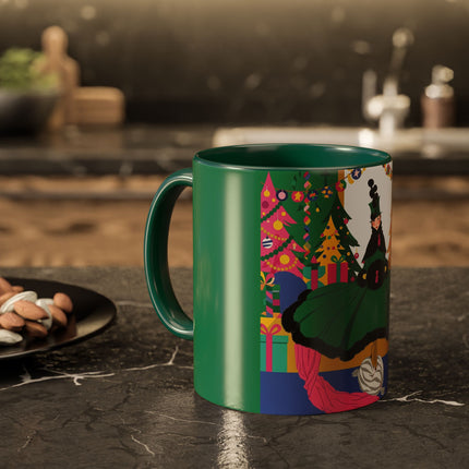 🎄🎁 The Emerald Christmas Belle Colorful Mug – Colorful Holiday Fashion Fantasy