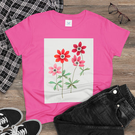 Women's Anemone Print Midweight Cotton Tee