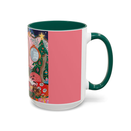 🎀🎄 Christmas Morning In The Rose Parlor Colorful Mug – Art Deco Holiday Fantasy