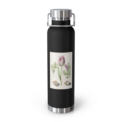 Tulip, Branches of Myrtle, and Shells by Maria Sibylla Merian Copper Vacuum Insulated Bottle, 22oz