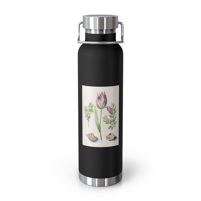 Tulip, Branches of Myrtle, and Shells by Maria Sibylla Merian Copper Vacuum Insulated Bottle, 22oz
