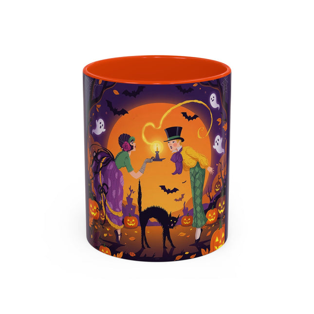 🎃🕯️ The Midnight Halloween Greeting Colorful Mug – Vintage Halloween Charm