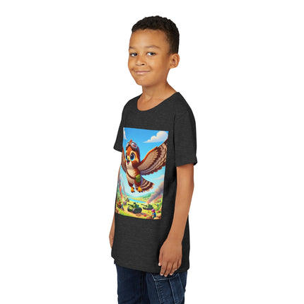 Red-Tailed Hawk in Battle Youth Short Sleeve Tee