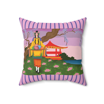 Elegance and Blooms Spun Polyester Square Pillow