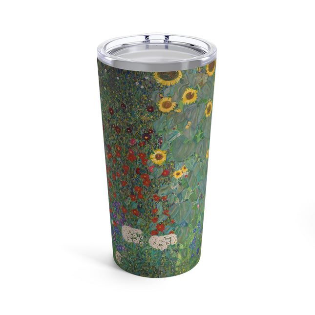 Farm Garden with Sunflowers by Gustav Klimt Tumbler 20oz