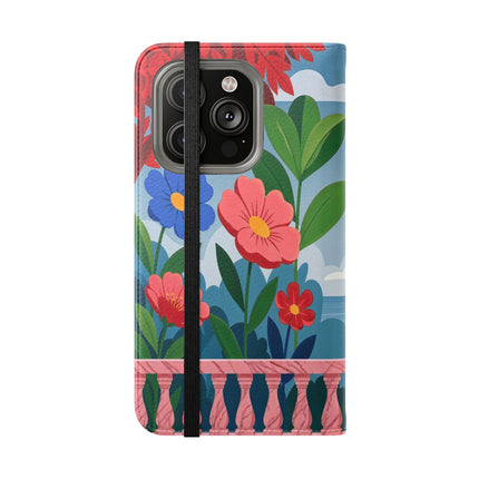 🌺🎭 The Grand Garden Courtship Flip Case – Art Deco Floral Romance