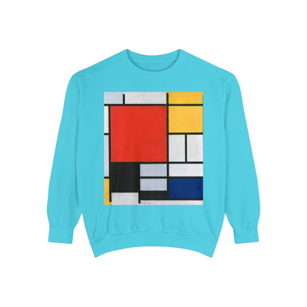 Composition with Red, Yellow, Blue, and Black by Piet Mondrian Garment-Dyed Sweatshirt