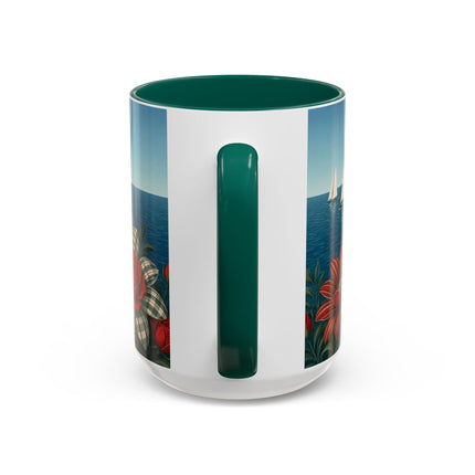 ⛵🌹 The Seaside Rose Traveler Colorful Mug – Art Deco Floral Elegance