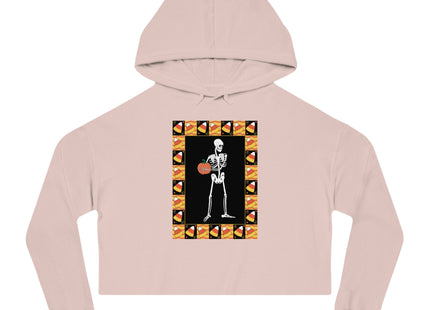 Candy Corn Skeleton Women’s Cropped Hooded Sweatshirt