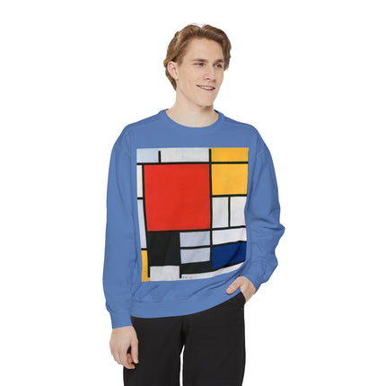 Composition with Red, Yellow, Blue, and Black by Piet Mondrian Garment-Dyed Sweatshirt