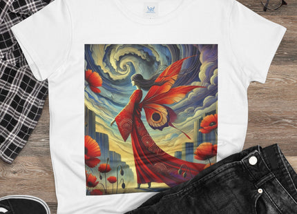 The Poppy Fairy in the Wind Cotton Tee