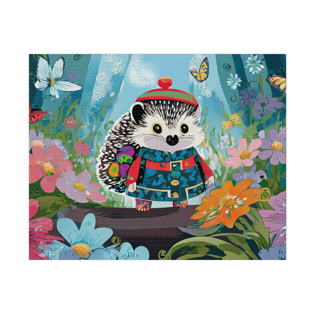 Cute Hedgehog Matte Canvas, Stretched, 0.75"