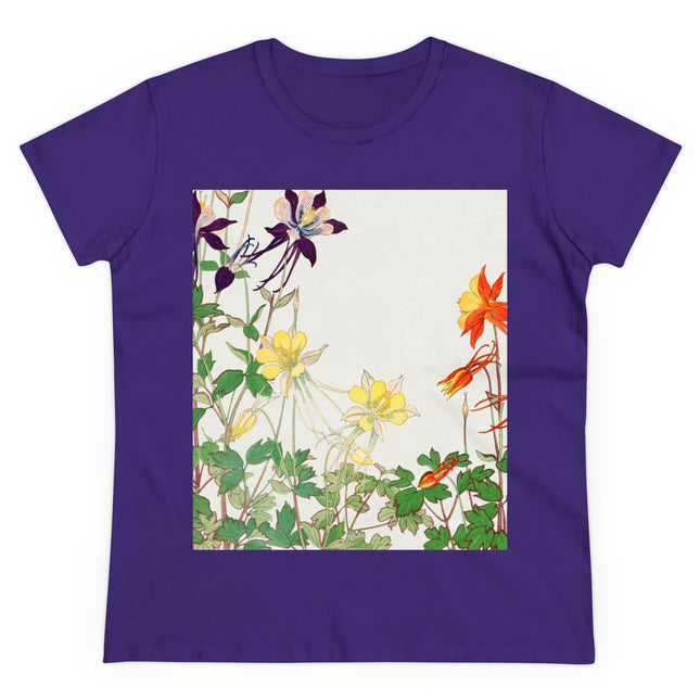 Aquilegia Flowers by Tanigami Kônan Women's Midweight Cotton Tee
