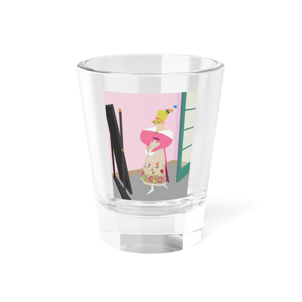 The Yellow Hat Shot Glass – 1920s Vogue Whimsy & Playful Elegance