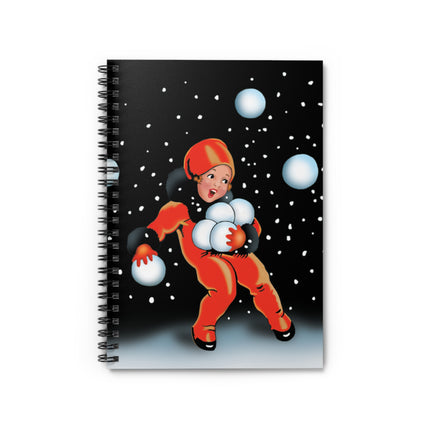 Festive Snowball Spiral Notebook - Ruled Line