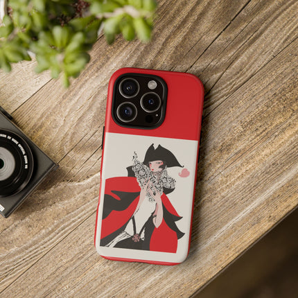 Crimson Masquerade Phone Case – Dramatic Grace & Bold Elegance