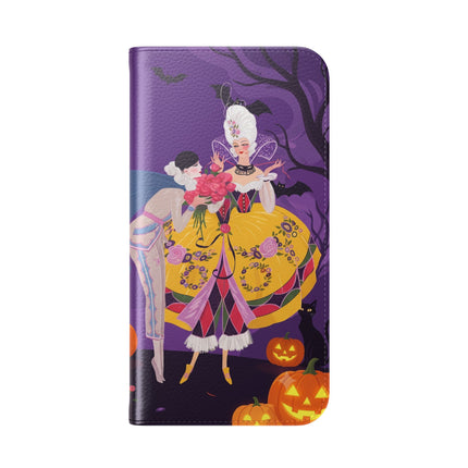 🎭🌹 The Harlequin Rose Masquerade Flip Case – Theatrical Halloween Romance