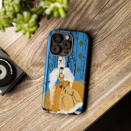 🎭🌹 The Lady At The Masquerade Gates Phone Case – Art Deco Fashion Illustration