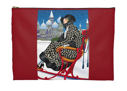 Elegant Winter Woman in Sleigh Accessory Pouch