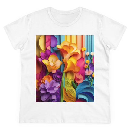 The Graceful Freesia Women's Midweight Cotton Tee