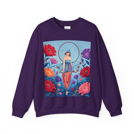 🎪🌺 The Flower Garden Harlequin Crewneck Sweatshirt – Art Deco Fashion Whimsy