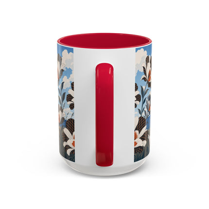 🌊🌼 The Windswept Seaside Promenade Colorful Mug – Art Deco Coastal Elegance