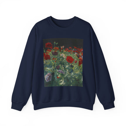 Poppies (A Study of Poppies for Carnation, Lily, Lily, Rose) by John Singer Sargent Heavy Blend™ Crewneck Sweatshirt