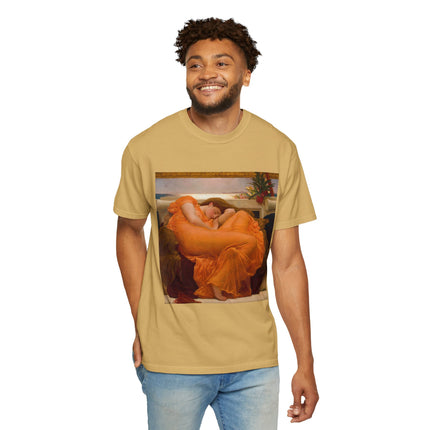Flaming June by Frederic Leighton Unisex Garment-Dyed T-shirt