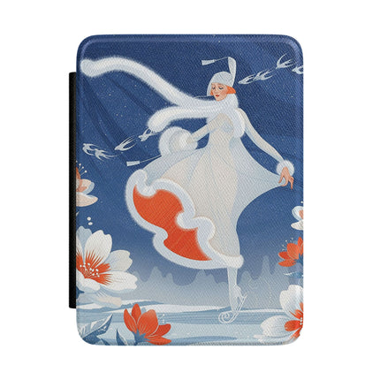 ❄️⛸️ The Winter Skater’s Flight Kindle Case – Art Deco Floral Fantasy