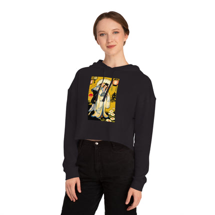 Golden Embrace Women’s Cropped Hooded Sweatshirt