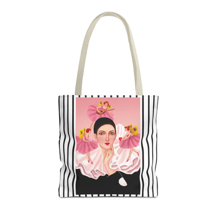 Pierrot & Fairies Dressed in Pink by Sofia Chiostri Tote Bag