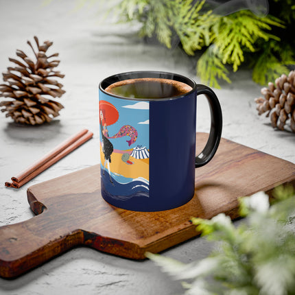Beachside Promenade Colorful Mugs – Chic Summer Stroll & Coastal Glamour