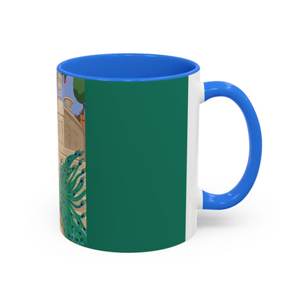 The Peacock's Admiration Colorful Mug (11oz, 15oz) – Rococo Elegance, Peacock Beauty & Garden Charm