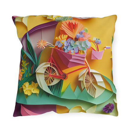 Origami Bicycle Outdoor Pillows