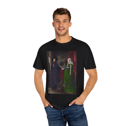 Arnolfini Portrait by Jan Van Eyck Unisex Garment-Dyed T-shirt