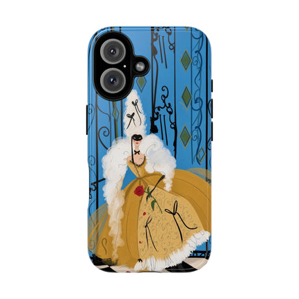 🎭🌹 The Lady At The Masquerade Gates Phone Case – Art Deco Fashion Illustration