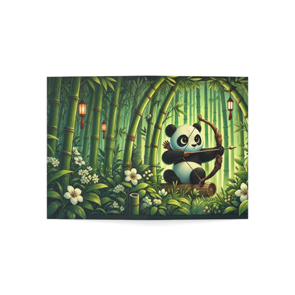 🐼🏹 The Bamboo Forest Archer Greeting Card – Whimsical Animal Adventure