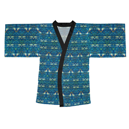 Birds by William Morris Long Sleeve Kimono Robe (AOP)